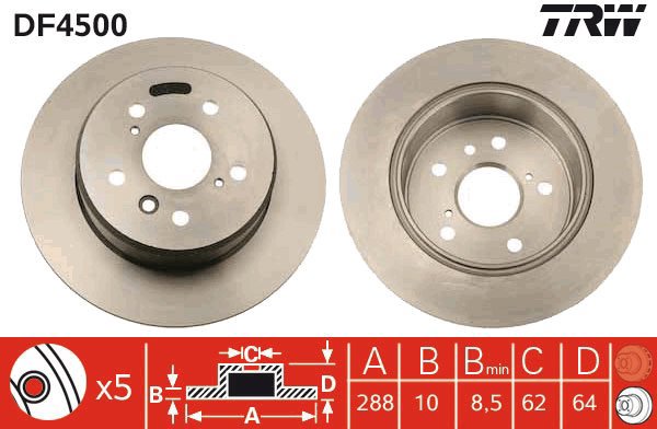 TRW Brake disc DF4500 set of 2 - Brake Disc