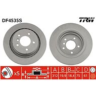 TRW Brzdový kotouč DF4535S sada 2ks - Brake Disc