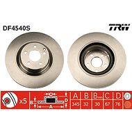 TRW Brzdový kotouč DF4540S sada 2ks - Brake Disc