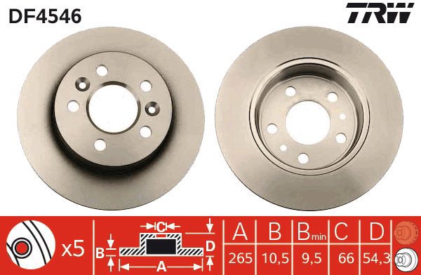 TRW Brake disc DF4546 set of 2 - Brake Disc
