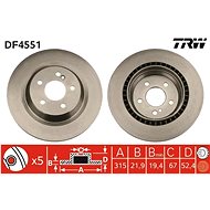 TRW Brzdový kotouč DF4551 sada 2ks - Brake Disc