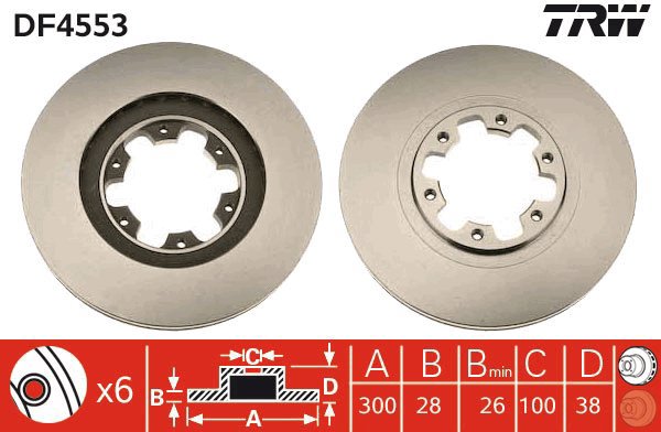 TRW Brake disc DF4553 set of 2 - Brake Disc