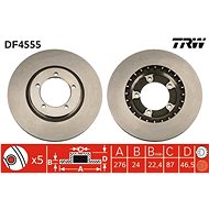 TRW Brzdový kotouč DF4555 sada 2ks - Brake Disc