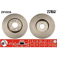 TRW Brake disc DF4556 set of 2 - Brake Disc