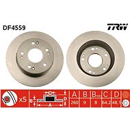 TRW Brzdový kotouč DF4559 sada 2ks - Brake Disc