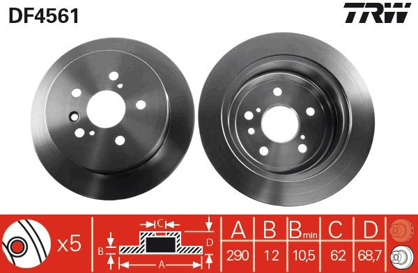 TRW Brake disc DF4561 set of 2 - Brake Disc