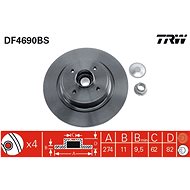 TRW Brake Disc DF4690BS set of 2 - Brake Disc