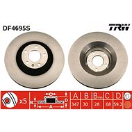 TRW Brake disc DF4695S set of 2 - Brake Disc