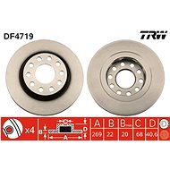 TRW Brzdový kotouč DF4719 sada 2ks - Brake Disc