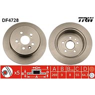 TRW Brzdový kotouč DF4728 sada 2ks - Brake Disc
