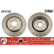 TRW Brzdový kotouč DF4729 sada 2ks - Brake Disc