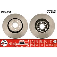 TRW Brzdový kotouč DF4731 sada 2ks - Brake Disc