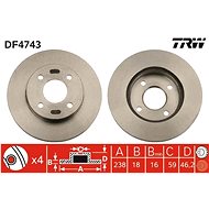 TRW Brake disc DF4743 set of 2 - Brake Disc