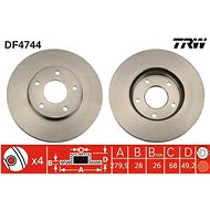 TRW Brzdový kotouč DF4744 sada 2ks - Brake Disc