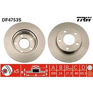 TRW Brzdový kotouč DF4753S sada 2ks - Brake Disc