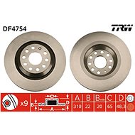 TRW Brzdový kotouč DF4754 sada 2ks - Brake Disc