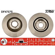 TRW Brake disc DF4757S set of 2 - Brake Disc