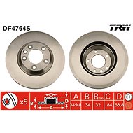 TRW Brake disc DF4764S set of 2 - Brake Disc