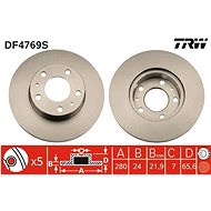 TRW Brzdový kotouč DF4769S sada 2ks - Brake Disc