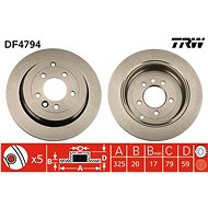 TRW Brzdový kotouč DF4794 sada 2ks - Brake Disc