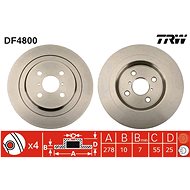 TRW Brzdový kotouč DF4800 sada 2ks - Brake Disc