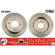 TRW Brzdový kotouč DF4801 sada 2ks - Brake Disc