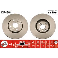 TRW Brzdový kotouč DF4804 sada 2ks - Brake Disc