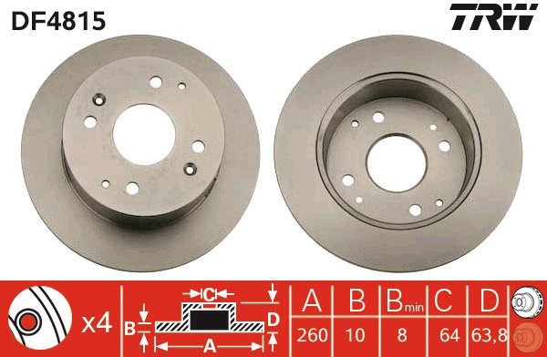 TRW Brake disc DF4815 set of 2 - Brake Disc