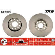 TRW Brzdový kotouč DF4816 sada 2ks - Brake Disc