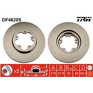 TRW Brzdový kotouč DF4820S sada 2ks - Brake Disc