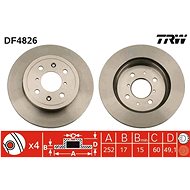 TRW Brzdový kotouč DF4826 sada 2ks - Brake Disc