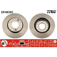 TRW Brake Disc DF4836S set of 2 - Brake Disc