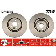 TRW Brake Disc DF4851S set of 2 - Brake Disc