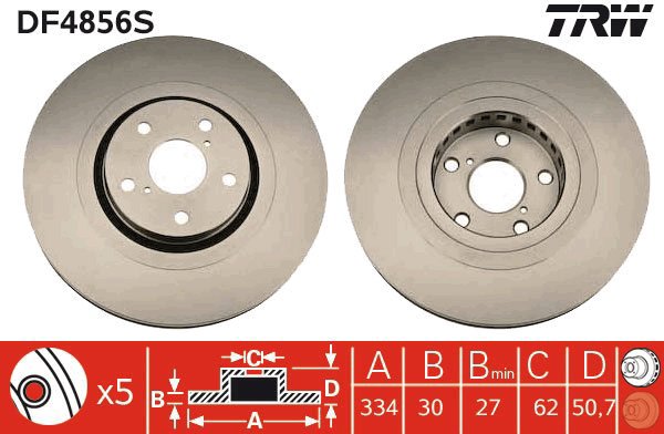 TRW Brake Disc DF4856S set of 2 - Brake Disc