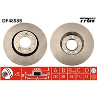 TRW Brzdový kotouč DF4858S sada 2ks - Brake Disc