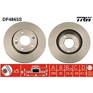 TRW Brzdový kotouč DF4865S sada 2ks - Brake Disc