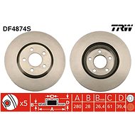 TRW Brzdový kotouč DF4874S sada 2ks - Brake Disc