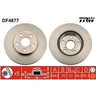 TRW Brzdový kotouč DF4877 sada 2ks - Brake Disc