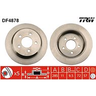 TRW Brake disc DF4878 set of 2 - Brake Disc