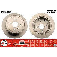 TRW Brzdový kotouč DF4880 sada 2ks - Brake Disc