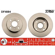 TRW Brzdový kotouč DF4884 sada 2ks - Brake Disc