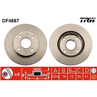 TRW Brzdový kotouč DF4887 sada 2ks - Brake Disc