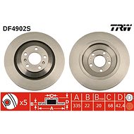 TRW Brzdový kotouč DF4902S sada 2ks - Brake Disc