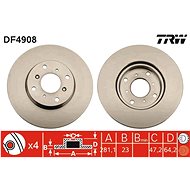 TRW Brzdový kotouč DF4908 sada 2ks - Brake Disc