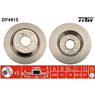TRW Brzdový kotouč DF4915 sada 2ks - Brake Disc