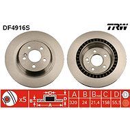 TRW Brzdový kotouč DF4916S sada 2ks - Brake Disc