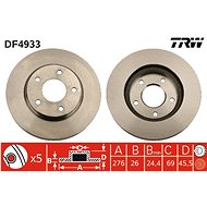TRW Brzdový kotouč DF4933 sada 2ks - Brake Disc