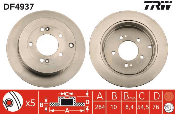 TRW Brake disc DF4937 set of 2 - Brake Disc