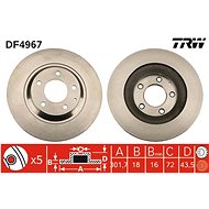 TRW Brake disc DF4967 set of 2 - Brake Disc