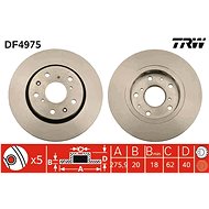 TRW Brzdový kotouč DF4975 sada 2ks - Brake Disc